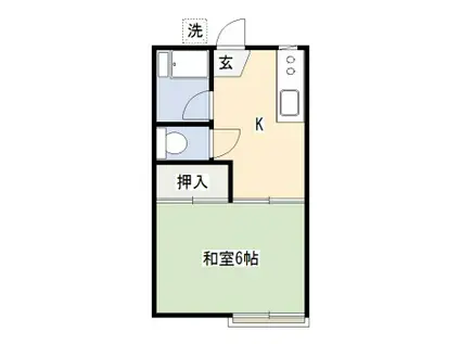 むさしのハウス(1K/2階)の間取り写真