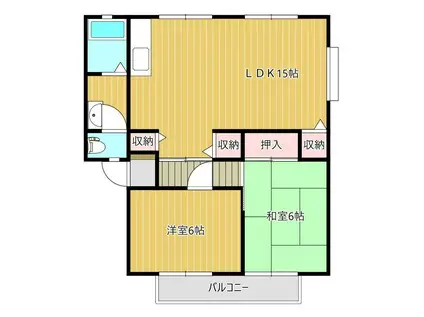 サンライフウィンディ(2LDK/2階)の間取り写真