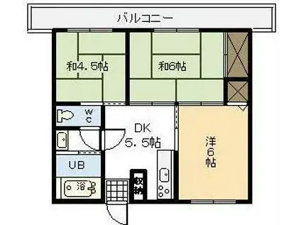 中村ビル(3K/2階)の間取り写真