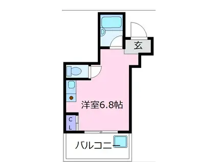 クレスト北野田(ワンルーム/2階)の間取り写真