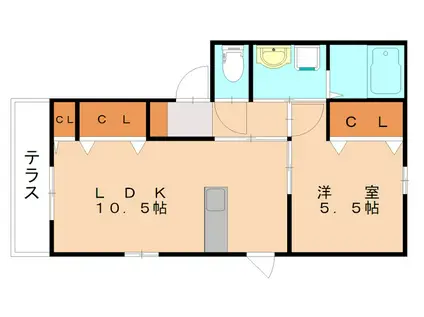 メゾン嶋田(1LDK/1階)の間取り写真