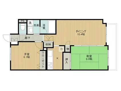 ヴィエンナーレ2000(2LDK/3階)の間取り写真