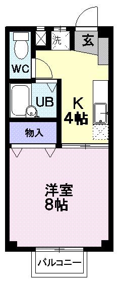 オランダ村G棟(1K/1階)の間取り写真