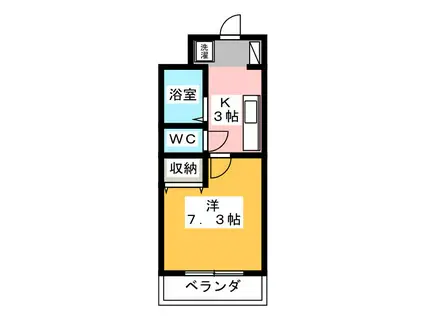 高島屋マンションII(1K/3階)の間取り写真