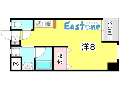 コンフォート平之町(ワンルーム/4階)の間取り写真