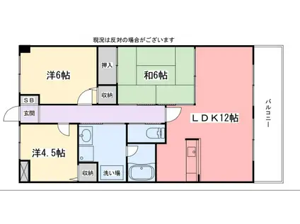 高岡中村コーポII(3LDK/10階)の間取り写真
