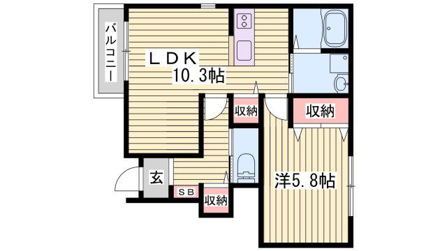 シエナ フローラ II番館(1LDK/1階)の間取り写真