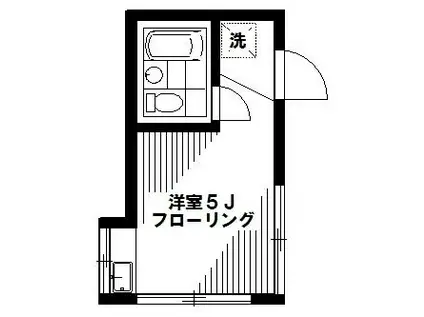 土井アパート(ワンルーム/2階)の間取り写真