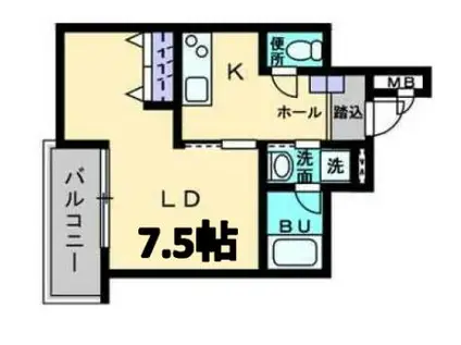 メゾン・ド・キャトルIII(1K/4階)の間取り写真