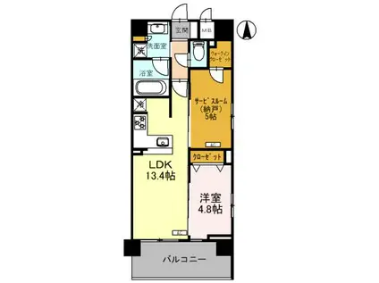 ユニハイム京都七条通(1LDK/2階)の間取り写真