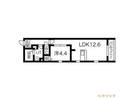 クラージュ平安(1LDK/2階)の間取り写真