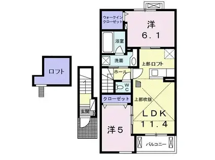 富士見レジデンス3(2LDK/2階)の間取り写真