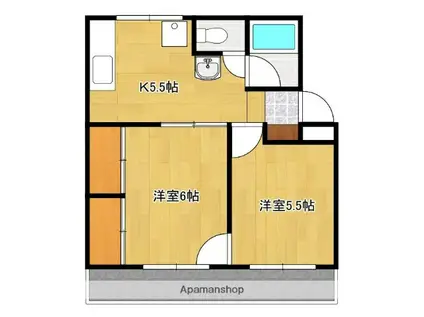 レジデンス山下(2K/3階)の間取り写真