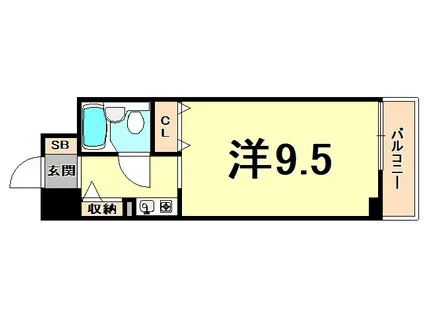 タケダビル95(1K/9階)の間取り写真