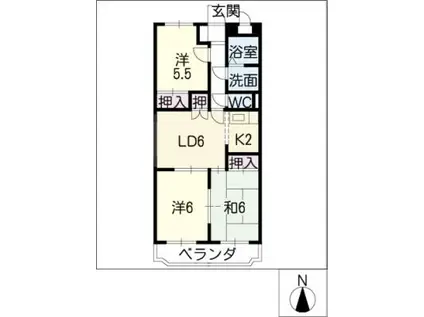 ア・ドリーム松田(3LDK/1階)の間取り写真
