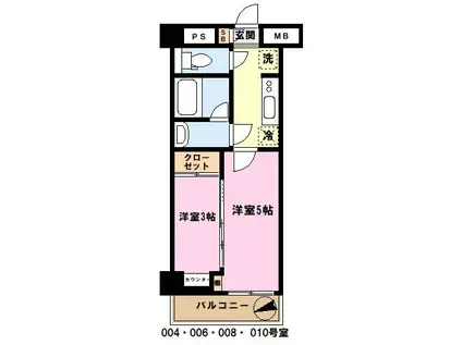 メインステージ川口リンクス(2K/2階)の間取り写真