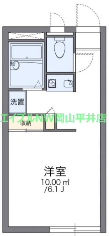 レオパレスPASTELLO(1K/2階)の間取り写真
