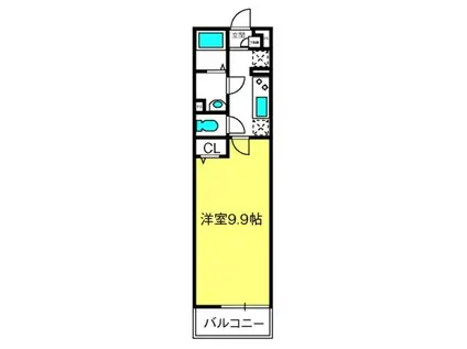 リブリ・与野本町(1K/3階)の間取り写真