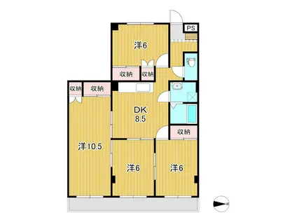 マーメイド(4DK/2階)の間取り写真