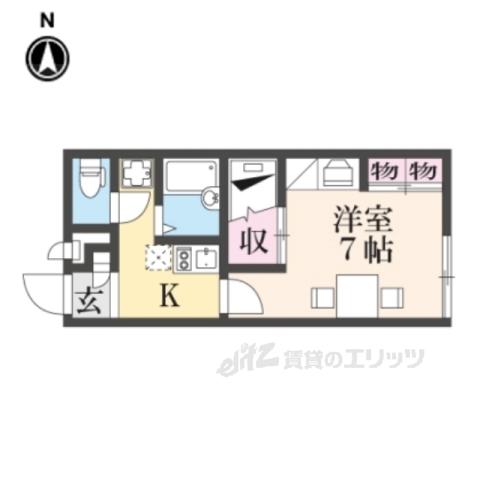 レオパレス余内(1K/2階)の間取り写真