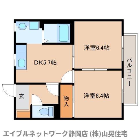 プランドールMK(2DK/2階)の間取り写真