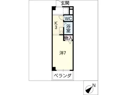 ハイツ原 PARTII(1K/5階)の間取り写真