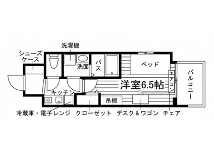 学生会館 アデグランツ植田(1K/5階)の間取り写真