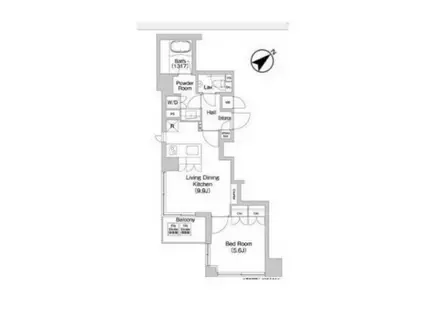 コンフォリア日本橋人形町ノース(1LDK/5階)の間取り写真