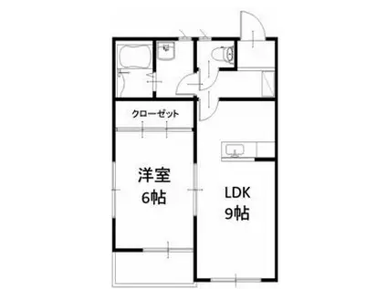 サンハイツ片柳(1LDK/2階)の間取り写真