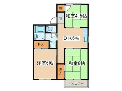 コーポウィステリア(3DK/2階)の間取り写真