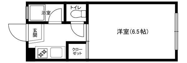 サンハイツ勝野(1K/3階)の間取り写真