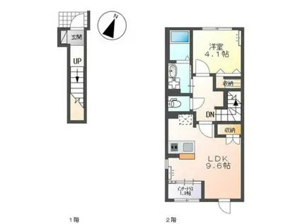 ココティエ(1LDK/2階)の間取り写真