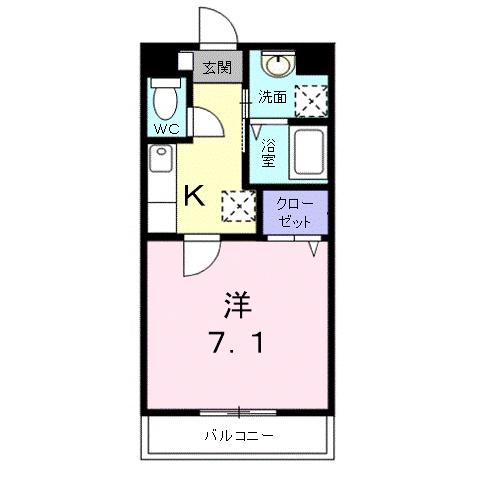 サウスセントラル衣川(1K/2階)の間取り写真