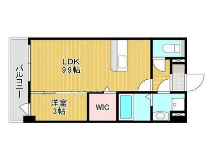 シエラ北方(1LDK/4階)の間取り写真