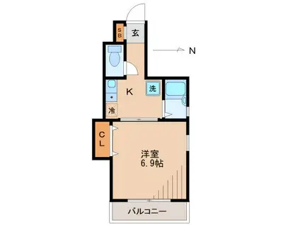 月村マンションNO23(1K/7階)の間取り写真