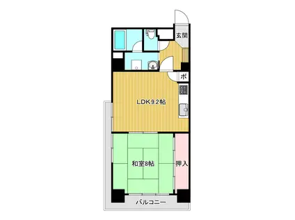 パルナス(1LDK/6階)の間取り写真