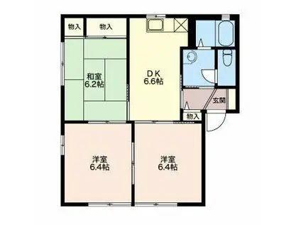 ジュネス・ドミール(3DK/1階)の間取り写真