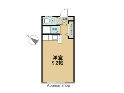 グランデールみなみB(ワンルーム/2階)の間取り写真