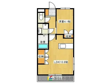 CORPOさくら D(1LDK/1階)の間取り写真