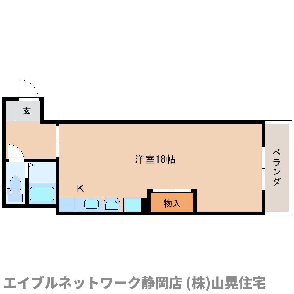 メゾン鷹匠(ワンルーム/2階)の間取り写真