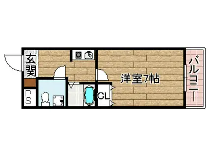 F・Hグリーンロイヤル高槻(1K/3階)の間取り写真