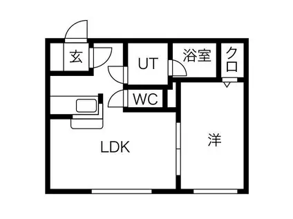 アムール東札幌(1LDK/3階)の間取り写真