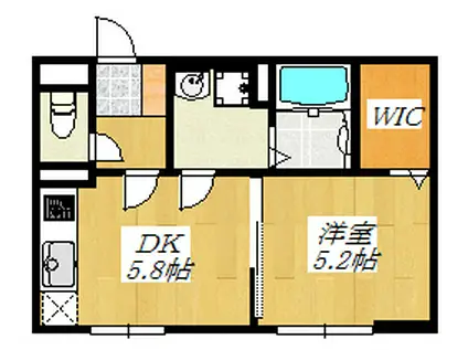 IXO 東尾久(1DK/1階)の間取り写真