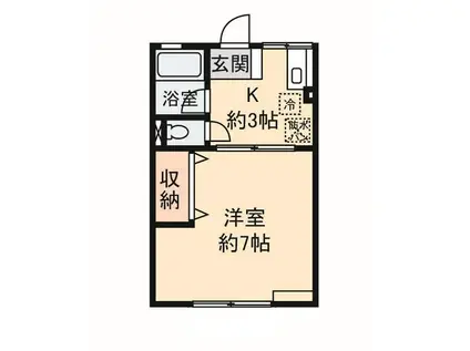 シティハイム ユーハイム湘南(1K/1階)の間取り写真