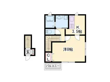 アイリスパレス(1K/2階)の間取り写真