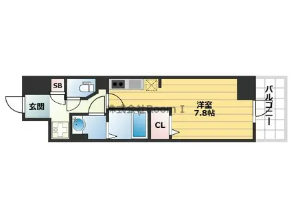 METROSA谷町六丁目サウス(ワンルーム/7階)の間取り写真