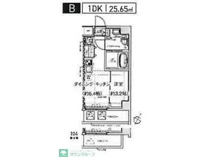 スパシエ幡ヶ谷(1DK/2階)の間取り写真