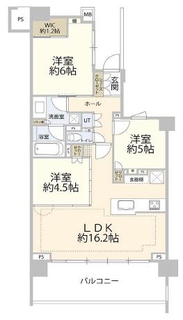 パークシティ高田馬場(3LDK/6階)の間取り写真