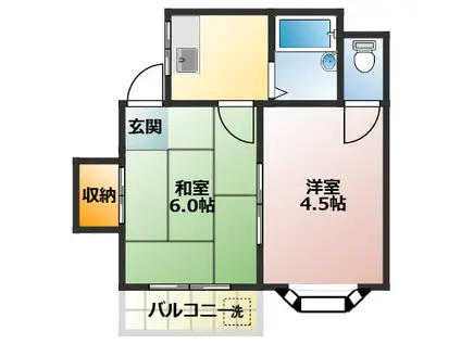 メゾンヒカリ(2K/3階)の間取り写真