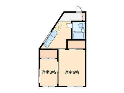 ツカホーム(2K/2階)の間取り写真